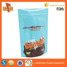 Food grade stand up packaging customized cookie plastic bags with zip lock